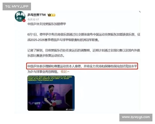 乒协或迎留洋新政,樊振东百万欧年薪引领德甲转会风潮 乒协或迎留洋新政,樊振东百万欧年薪引领德甲转会风潮