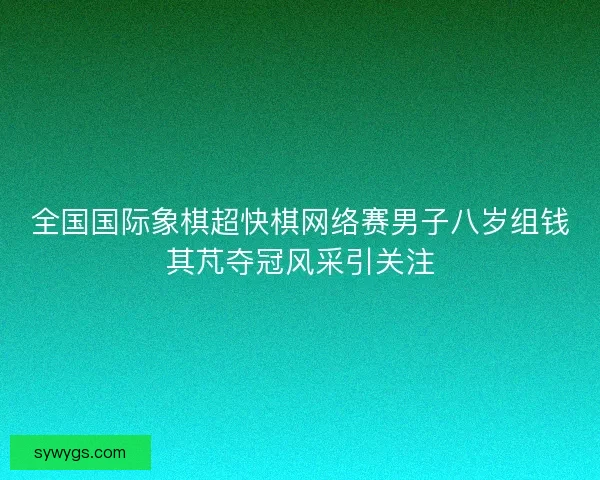 全国国际象棋超快棋网络赛男子八岁组钱其芃夺冠风采引关注